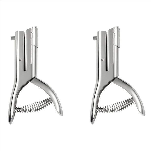 2X Perforadora de un Solo Orificio Perforadora de Orificios Redondos de 3 mm Perforadora Manual Portátil de Orificios Largos