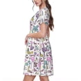 thumbnail image 2 of Rateoe Summer with Flamingo Pattern Women’s Short Sleeve Dress – Casual Elegant Summer A-Line Dress for Everyday Wear, 2 of 6