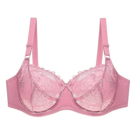 

HAPIMO Everyday Bras for Women Stretch Underwear Lace Jacquard Camisole Gathered Big Cup Soft Ultra Light Lingerie Comfort Daily Brassiere Sales Bean Paste 44