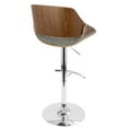 thumbnail image 4 of Fabrizzi Mid-Century Modern Adjustable Barstool with Swivel in Walnut and Grey by LumiSource, 4 of 8