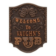 Personalized Whitehall Products Brew Pub Welcome Plaque in Antique Copper