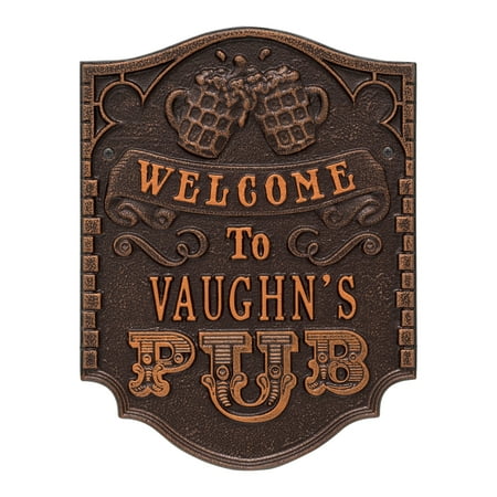 Personalized Whitehall Products Brew Pub Welcome Plaque in Antique Copper