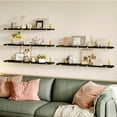 thumbnail image 7 of Fairy 10pcs Floating Shelves, Width 4.7 inches Wall Shelves, Home Wood Shelf Wall Mounted, Black Gold, 7 of 7