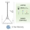 thumbnail image 4 of Kira Home Romine 12" Modern Gold Pendant Light with Cone Metal Shade, Mid-Century Gold Hanging Light, Cool Brass Finish, 4 of 8