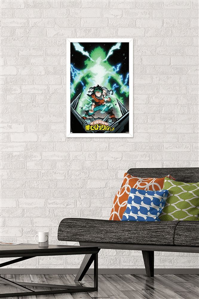 My Hero Academia: Season 4 - Deku Visual Wall Poster, 14.725" x 22.375", Framed