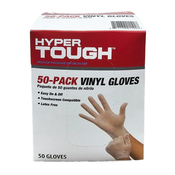 Hyper Tough 50-Pack Vinyl Gloves