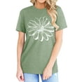 thumbnail image 4 of Women Flower Graphic Printed T-Shirt,S, 4 of 9