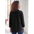 thumbnail image 2 of Roaman's Women's Plus Size Faux Suede Button-Front Shirt, 2 of 4