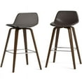 thumbnail image 1 of Randolph Modern Bentwood Counter Height Stool (2pc) in Dark Brown Faux Leather, 1 of 7