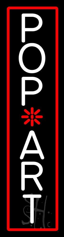 Vertical Pop Art Red Border LED Neon Sign 38 x 10 - inches, Black ...