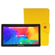 LINSAY 7" Quad Core 2GB RAM 64GB Storage Android 13 WiFi Tablet with case Yellow Leather Case