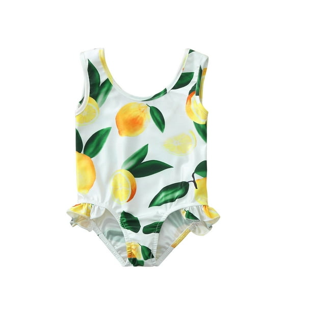 Mikilon Infant Toddler Baby Girls Swimsuit Sleeveless Lemon