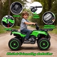 thumbnail image 5 of 24V Ride on Car, Kids ATV Quad with Bluetooth Music w/Storage Racs, Anti-Slip Tires, 160W Motors, Crash Bars, Power Display, LED Lights & Bluetooth, 24 Volt Ride on Toys for Toddlers Ages 3+, Green, 5 of 9