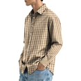 thumbnail image 5 of FGVCTG Mens Plaid Shirts Casual Classic Long Sleeve Collar Button Down Shirts Daily Outdoor Casual Shirt Earthy Yellow S, 5 of 7