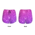 thumbnail image 6 of Uemuo Purple Glitter Pattern Women's Athletic Shorts High Waisted Running Shorts with Liner Pockets Gym Elastic Workout Shorts-Large, 6 of 9