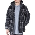 thumbnail image 4 of Visive 2-Pack Men Flannel Jacket - Big and Tall Zip Up Hoodie with Sherpa Lined Zip Up Hoodie - Fleece Plaid Shirt Jacket - Perfect for Hiking, Camping, & Everyday Winter Wear, 4 of 8