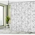 thumbnail image 5 of Ambesonne Flower Shower Curtain, Rotary Round Rings Dots, 69"Wx75"L, White, 5 of 5