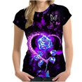 thumbnail image 1 of Blusa suelta de manga corta con cuello redondo y estampado a la moda para mujer Pompotops hfajkhk128986, 1 of 8