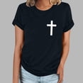 thumbnail image 1 of Fiudx Camisas para Mujer Camiseta Informal de Manga Corta con Cuello Redondo Estampada para Mujer, 1 of 4