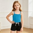 thumbnail image 5 of Piuwrlz Girls 2 Piece Outfit Sets Tank Top and Shorts Set Crew Neck Blue Size 8 Years, 5 of 9