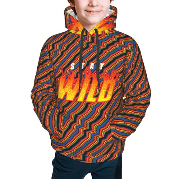 Ben Azelart Stay Wild Kids' Hoodie 3d Print Sweatshirt Soft Pullover Hooded With Big Pockets For Boys Or Girls Small