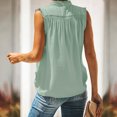 thumbnail image 4 of Tops for Women Casual Turtleneck Solid Color Sleeveless Vest Beach Blouse Tops Women's Summer Clothes, 4 of 7