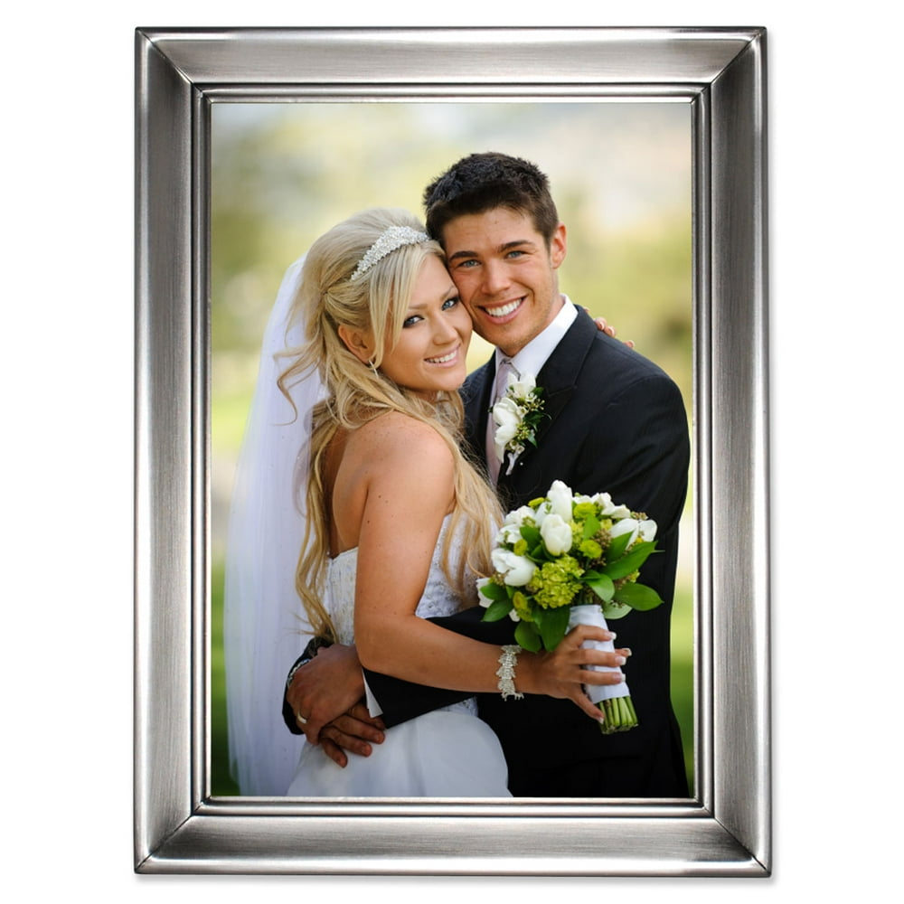 Brushed Pewter 5x7 Metal Picture Frame