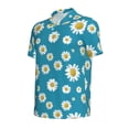 thumbnail image 2 of Vsdgher Daisies Flowers Print Men's Short Sleeve Stretch Polo Shirt, Moisture-Wicking Performance Polo Shirt, 2 of 8