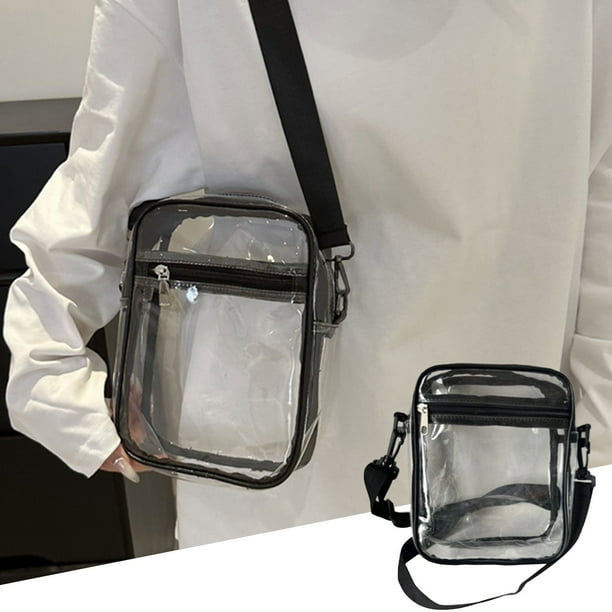 Mochila transparente aprobada para estadios | Bolsa pequeña mini de plástico para conciertos y festivales | Mochila deportiva y de playa con múltiples bolsillos para adultos, adolescentes y niños