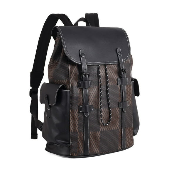 Unisex Pu Leather Laptop Backack for Work Classic Water-Resistant Purse Airplane Travel Backpacks Men Women Business Computer Bag Casual Daypack