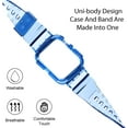 thumbnail image 6 of Clear Case with Band for Apple Watch 45mm 38mm 40mm 41mm 42mm 44mm Women Men Girl,Silicone Jelly Transparent Soft Soprt Strap with Cover for iWatch Series 9 8 7 6 5 4 3 2 1 SE Blue Pink Green Orange, 6 of 6