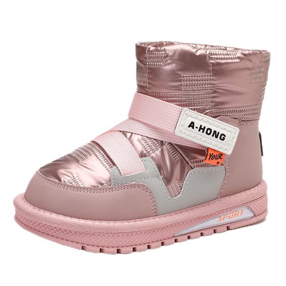 Yunkctuk Girls and Boys Boots, Children Sparkling Snow Boots, Waterproof Winter Shoes for Children, Durable and Non Slip Outdoor Ankle Boots(Little/Big Kids)