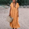 thumbnail image 5 of Robe Bohème d'Été pour Femme à Manches Courtes, T-Shirt Long Décontracté en Coton, Coupe Ample, Grande Taille, 5 of 5