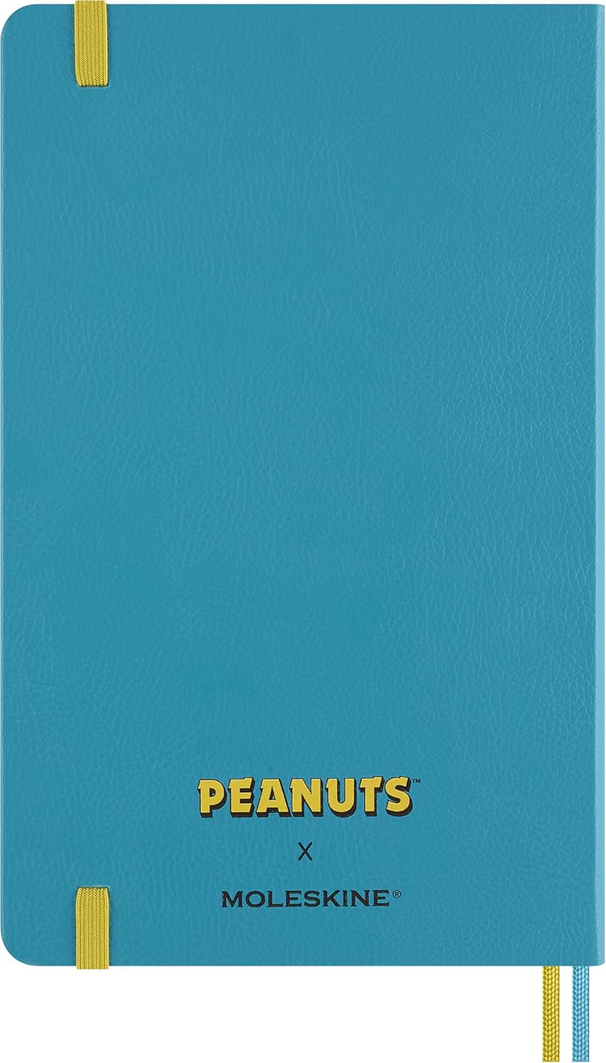 Moleskine Limited Edition Peanuts 'Charlie & Lucy' 18 Month 2025-2026 Weekly Planner, Hard Cover, Large (5" x 8.25"), Reef Blue, 208 pages
