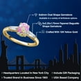 thumbnail image 2 of Gem Stone King 10K Yellow Gold Simulated Pink Opal and Lab Grown Diamond Engagement Ring for Women | 1.35 Cttw | Oval Cabochon 8X6MM | Gemstone October Birthstone | Size 7, 2 of 6