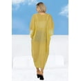 thumbnail image 3 of LA LEELA Women's Chiffon Summer Beach Open Front Holiday Kimono Beachwear Duster Cardigans 3X-4X Beige, Solid, 3 of 5