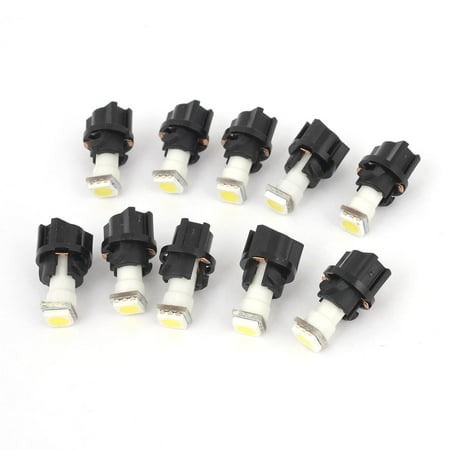 

Internal 10 Pcs White T5 5050 SMD Car Panel Lights Bulb Lamp w PC74 Socket