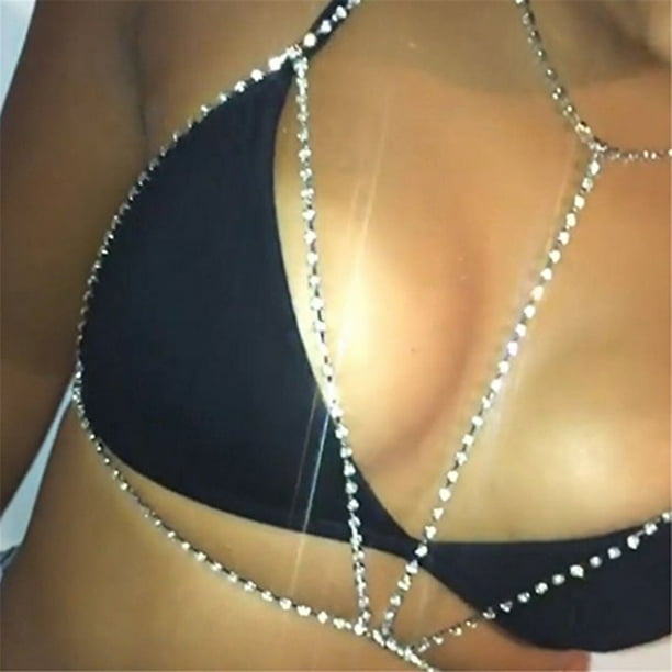 Gprince Sexy Gothic Bra Body Chain Diamond Underwear Necklace