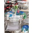 thumbnail image 4 of Outdoor Tablecloth with Umbrella Hole and Zipper, Blue Christmas Round Table Cloth 54 Inch Waterproof Tablecloth, Xmas Snowman Pine Trees Elk Snowflake Picnic Table Cover for Patio Camping, 4 of 7