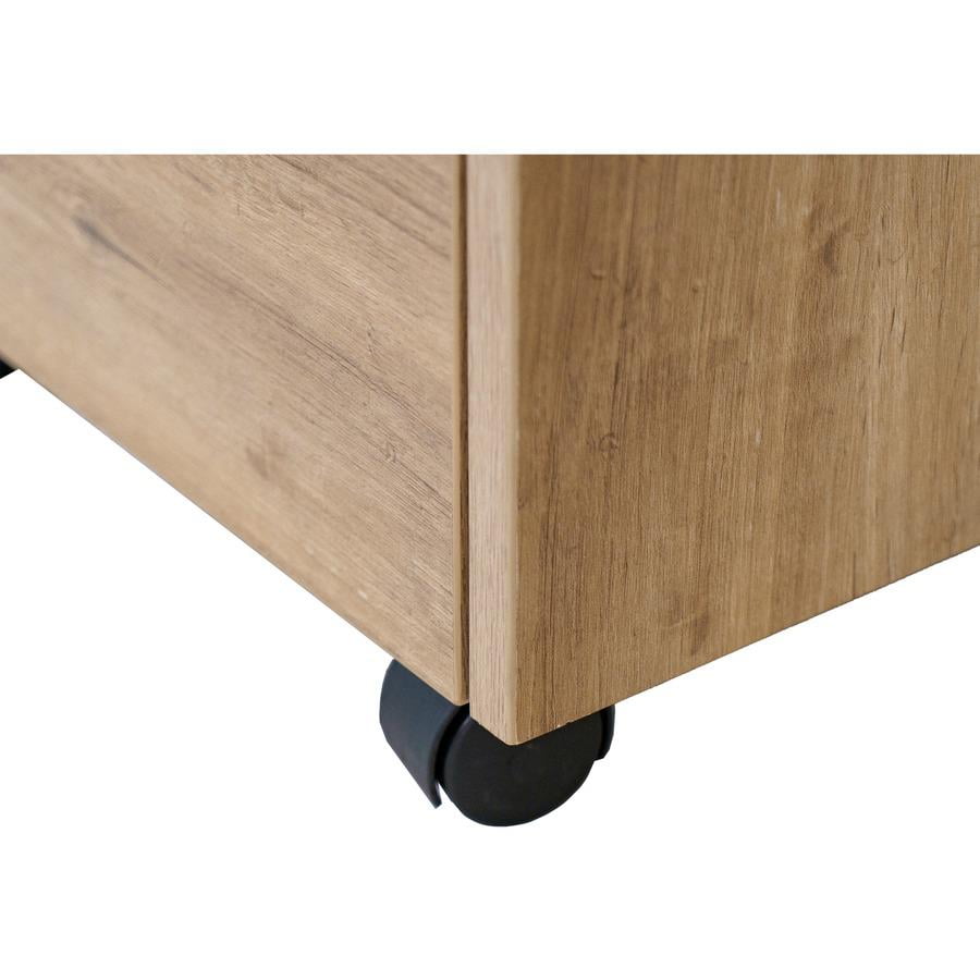 Modern Two Drawer Wood Laminate File Cabinet Fully Assembled Light Brown