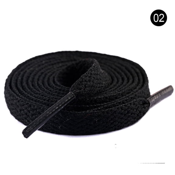 Firefly Hope 8mm Flat Replacement Shoelaces 2 Pairs, Classic Shoe Strings for Sneakers, Running Shoes, Casual Footwear & Boots, Black