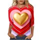 thumbnail image 3 of TaTaai Women's 3/4 Sleeve Layered Heart Print Round-neck Top, Valentine's Day Standout Pick, Casual Daily Fashion Home Top Gift, 3 of 6