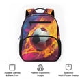 thumbnail image 6 of KUIFORTI Fire Football Boys Backpack Kids School Bag Durable Polyester Adjustable Straps Multiple Storage Pockets for Preschool Kindergarten Back to School Supplies, 6 of 7
