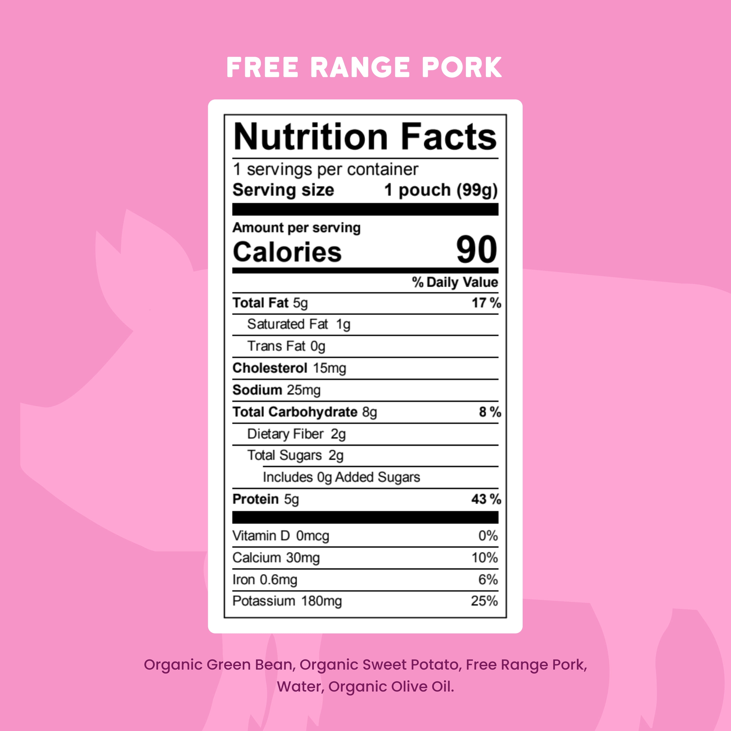 (12 pack) Serenity Kids Free Range Pork with Organic Green Beans & Sweet Potatoes Stage 2 Baby Food, 3.5oz Pouch