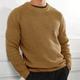 thumbnail image 2 of Fall Sweaters for Men Clearance, Knitwear Round Neck Pullover Sweater Casual Solid Color Bottoming Shirt Sweater, 2 of 6