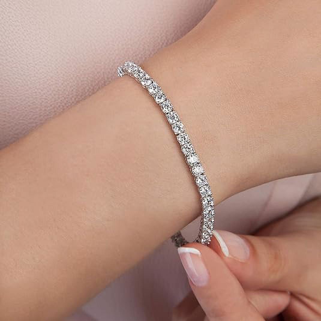 Bracelet Tennis Femme Or Blanc 18k Zircon - 16 Cm - Fichera Preziosi Neuf Italien