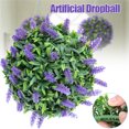 thumbnail image 2 of CAROOTU Homemade Purple Lavender Hanging Topiary Ball Flower Plant Decor Basket Pot Handmade, 2 of 7