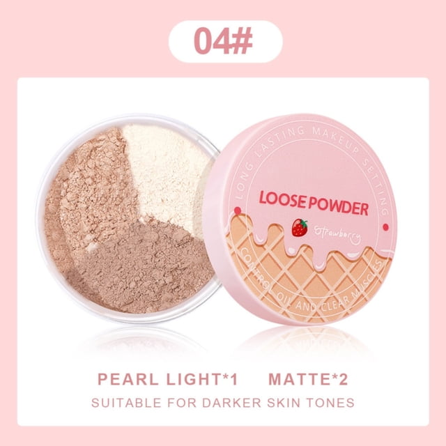 Loose Powder Powder Oil Setting Powder Powder Brightening Powder Pearlescent Powder Three Color Powder, Loose White