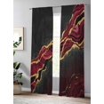 thumbnail image 4 of Sheer Curtains 96 Inches Long, Red Marble Light Filtering Window Curtains for Living Room/Bedroom, Gold Abstract Vintage Modern Ombre Art Rod Pocket Voile Sheer Curtain Drapes, 52"W x 96"L, 2 Panels, 4 of 8