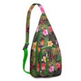 thumbnail image 1 of Hawaiian Print Sling Backpack - Colorful Monstera & Palm Leaf Design Crossbody Bag, Fashionable Multi-Functional Pack, 1 of 4